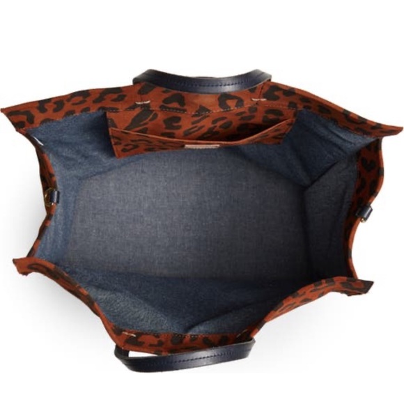 Clare V. Simple Tote in Leopard Suede (Cognac Pablo Cat) - Picture 5 of 11